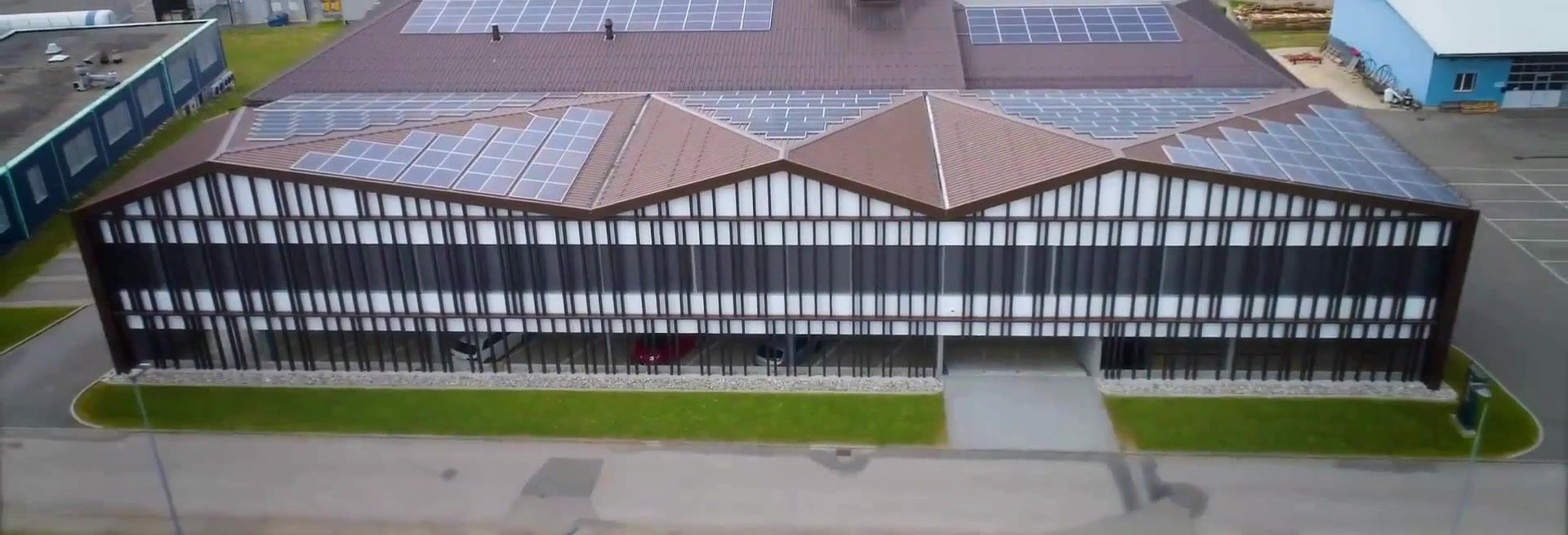 Le bâtiment Orolux au Noirmont, vu du ciel